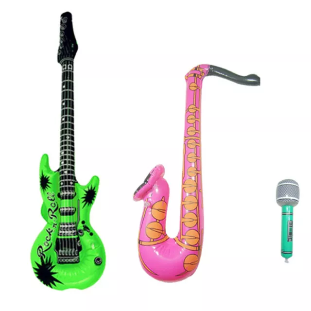 Inflatable Musical Instrument Party Props - Guitar, Saxophone, Microphone