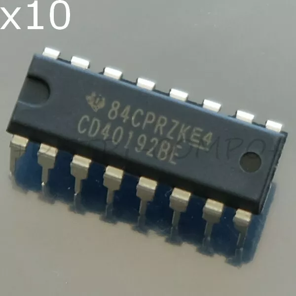 40192 = CD40192BE CMOS Presettable BCD Up/Down Counter DIP-16 Texas (lot de 10)