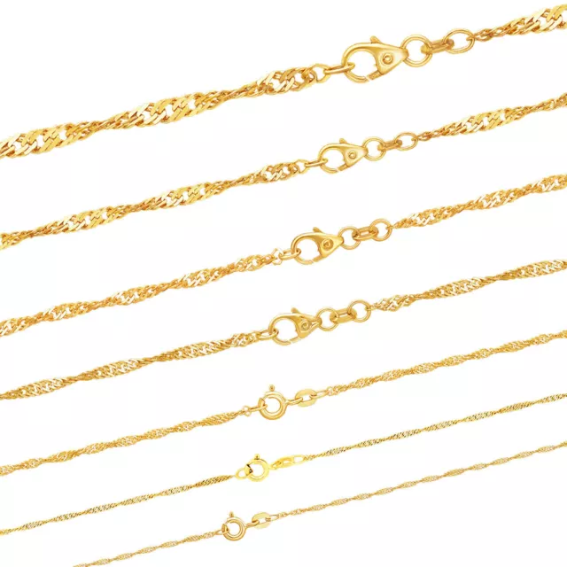 Massive edle Goldkette Singapurkette Halskette Collier Echt 333 585 Gold Juwelie