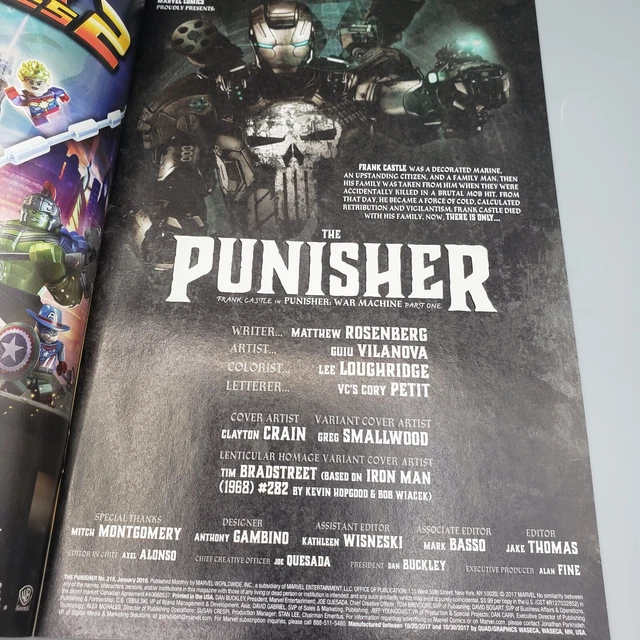 The Punisher Vol 1 #218 Jan 2018 War Machine Part One Published By Marvel Comics 3