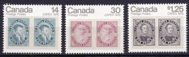 Kanada Satz aus Block 1 postfrisch, Briefmarkenausstellung CAPEX'78 in Toronto