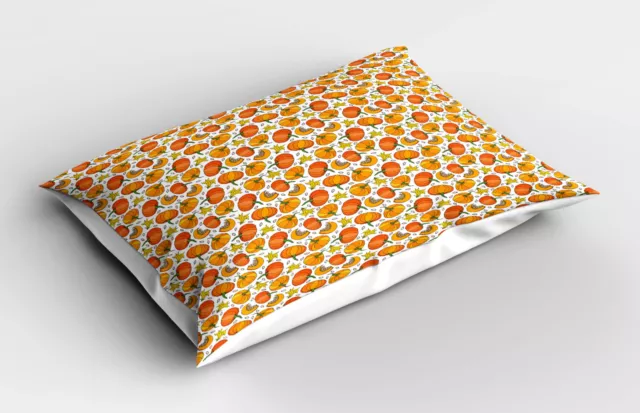 Naranja y amarillo Funda de Almohada Calabaza