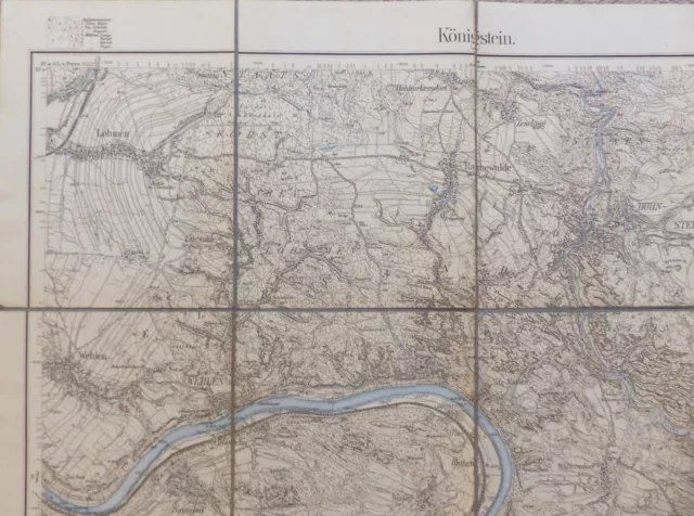 e10182 Original alte Landkarte Königstein Sachsen Porschdorf Hohnstein von 1912 2
