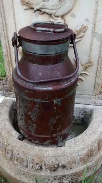 Ancien pot à lait avec couvercle, 1950, aluminium