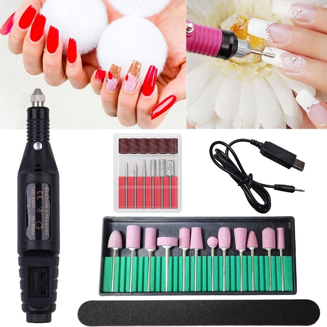 Maniküre Pediküre Set Nagelfräser Nagelfeile Nail Elektrisch 6 Aufsätze Satz DE