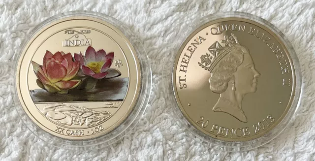 Rare Treasures of India Lotus .999 Silver Layered Coin - Add to Your Collection!