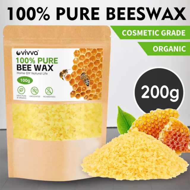 YELLOW BEESWAX PELLETS 100% Organic Raw Unrefined 110g $7.95