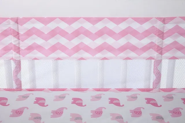 Little Love by NoJo Separates Collection Chevron Print Crib Liner, Pink/White
