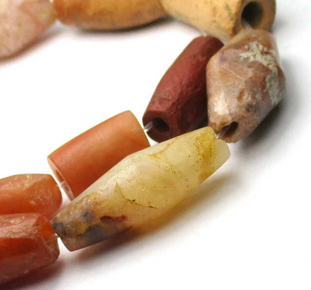 8" Strand Of 15 Rare Amazing Ancient Graduatedcarnelian/Agate/Stone Beads