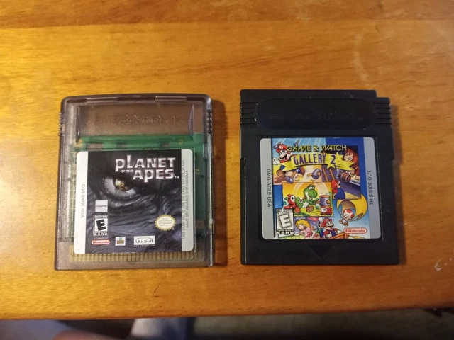 Game Boy Color Games Lot (2) Planet of the Apes & Game & Watch Gallery 2