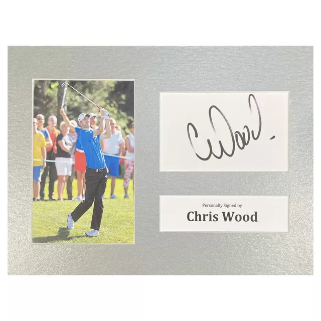 Signed Chris Wood Photo Display - 12x8 Golf Icon +COA