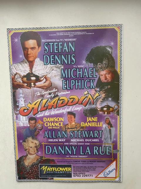 Pantomime Programme ALADDIN THEATRE LARGE Panto / Pantomime Programme MAYFLOWER DANNY LA ...