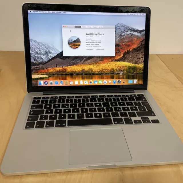 Apple Macbook Pro A1502 13.3" i5@2.4GHz 8GB 250GB SSD Late 2013 QWERTZ