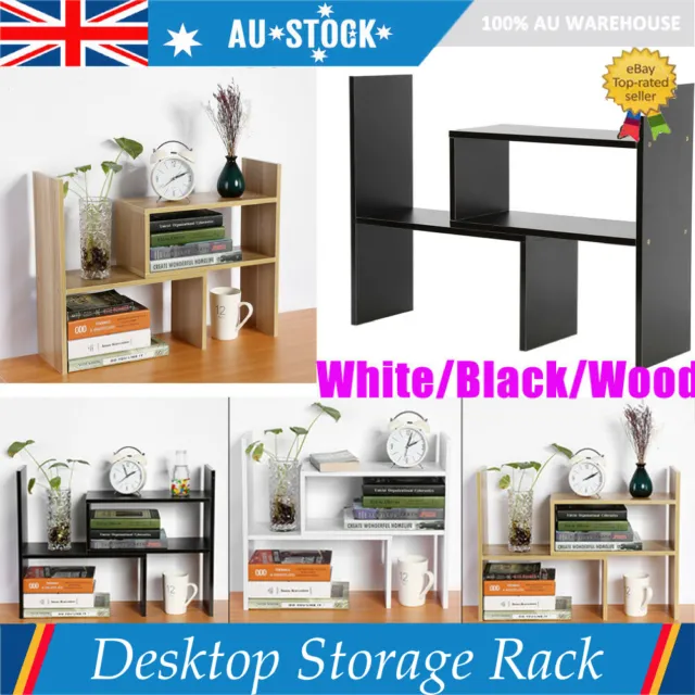 Wooden Shelf Desktop Storage Rack Office Table Desk Unit  Bookshelf AU