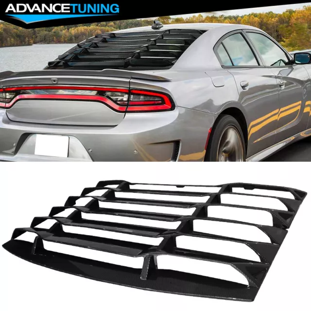 Fits 11-23 Dodge Charger Carbon Fiber Print Rear Window Louver Windshield Cover