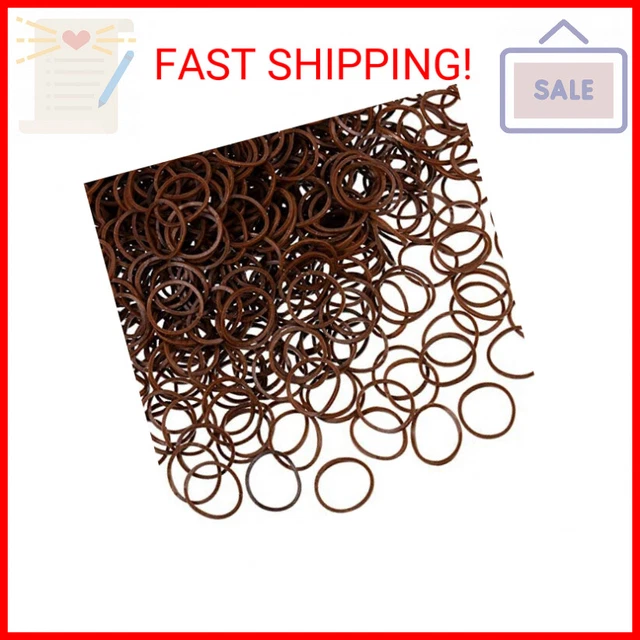 1000 Mini Rubber Bands Soft Elastic Bands for Kid Hair Braids Hair (Dark Brown)