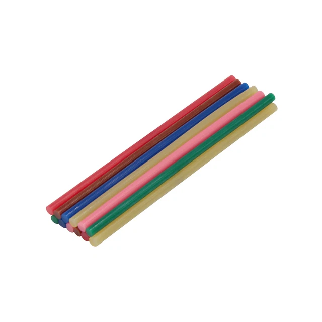 Bastoncini adesivi 7,2 * 200 mm colorati, 12 pezzi (2 pezzi - giallo, blu, verde, rosso, birra