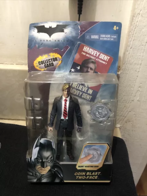 NIP 2007 TWO-FACE Batman Harvey Dent DC Action Figure Coin Blast Collector Card