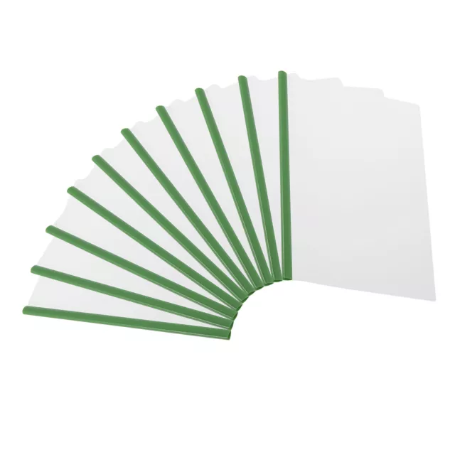 Report Covers with 8 mm Slide Grip Binding Bar, 10 Pcs 50 Sheets Capacity, Green