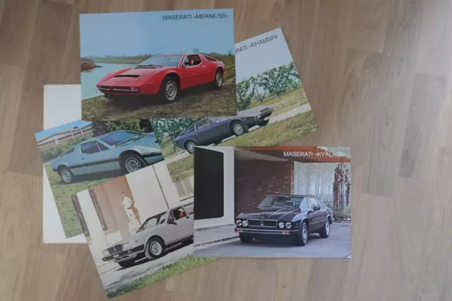 70s Maserati Sales Leaflets - Merak; Merak SS; Khamsin; Quattroporte, Kyalami