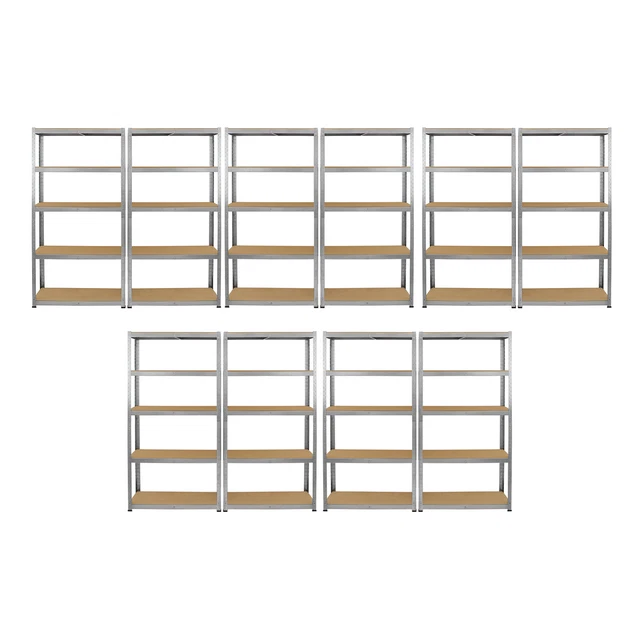 10 x scaffalature in acciaio zincato ripiani in MDF resistenti alloggiamento a 5 livelli