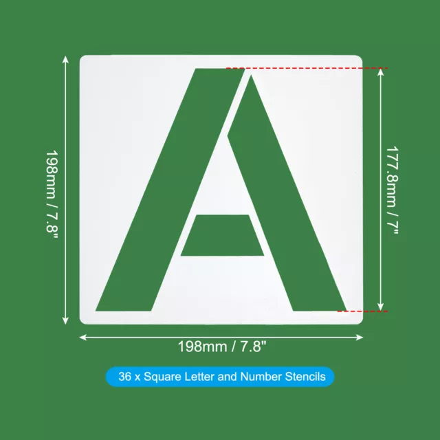 Plantillas de letras de 7 pulgadas plantillas de números, plantillas de alfabeto números plantilla 36 piezas 2