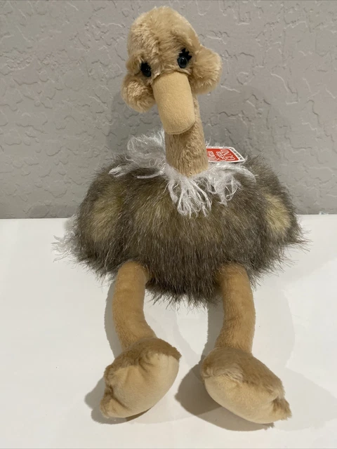 GUND Dazzling Ostrich Emu Bird Plush Chubby Face Stuffed Animal 17” Brown Tags