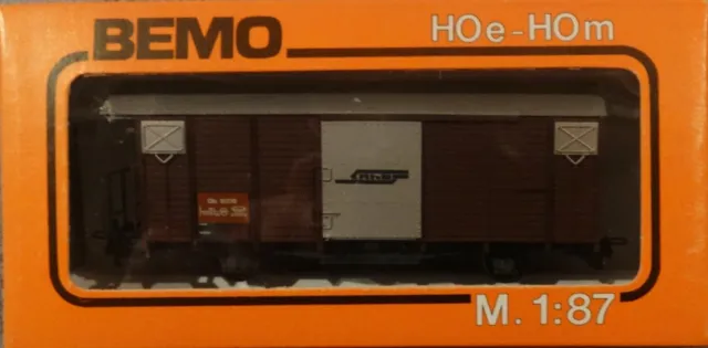 BEMO   2250 116   (Spur H0m)   gedeckter Güterwagen  Gb 5076 + OVP  (unbenutzt)
