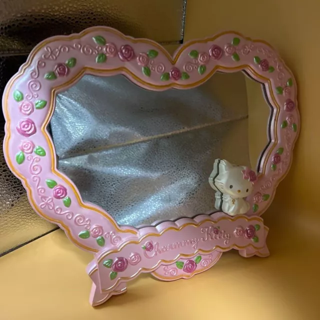 Sanrio Charmmy Kitty Heart Mirror Rare Retro Vintage Pink Rose Flower