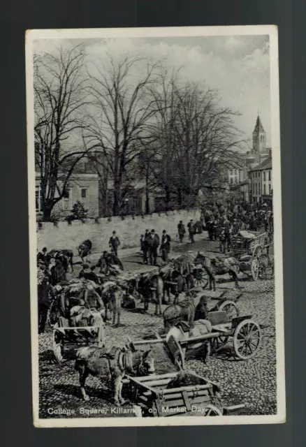 Mint Picture Postcard Ireland County Kerry Killarney College Square Market Day