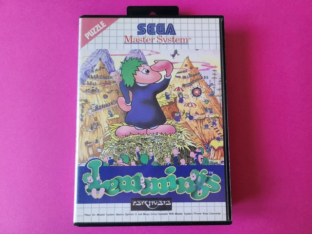 Jeu Vidéo Lemmings 🇵🇹 Pour SEGA Master System - Version PAL, En Très Bon état, Boîte Et Notice Incluses