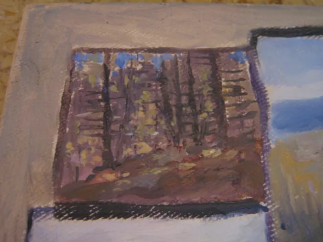 Vtg Antique Début 20th Siècle E Un Trego Huile à Bord Peinture Vues Chesham Nh 2