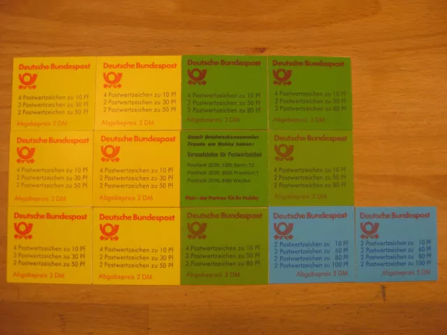 13 Briefmarken Heftchen Sammlung BRD DM postfrisch