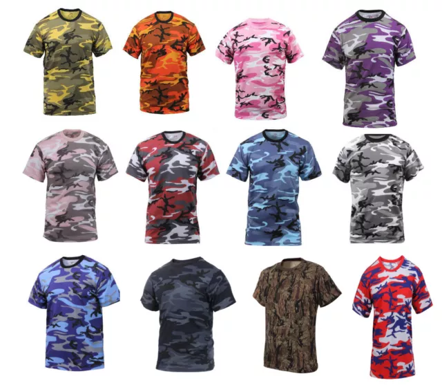 T-SHIRT CAMOUFLAGE CAMO Rothco Military Style $15.99 - PicClick