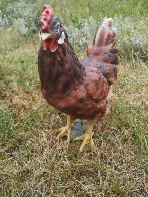 Gartenfigur Dekofigur Gartendekoration Huhn Hühner  Henne  Braun 6452Y