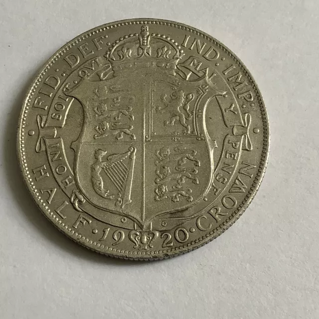 Great Britain King George V 0.500 Silver Half Crown 1920 AV653