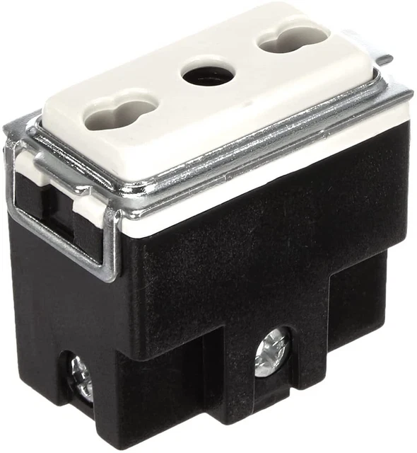 Presa Bivalente Di Sicurezza 10/16A 250V - Nero, Standard Italiano