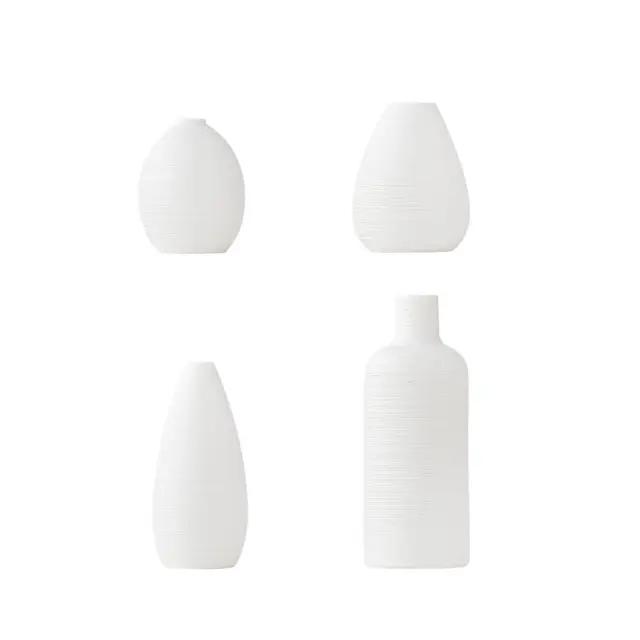 4x Vasen Im Europäischen Stil, Weiße, Minimalistische Blumenvasen Für Den