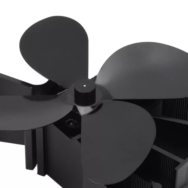 4 Blade Heat Powered Stove Fan Silent Eco Friendly Aluminium Alloy Fireplace AUS