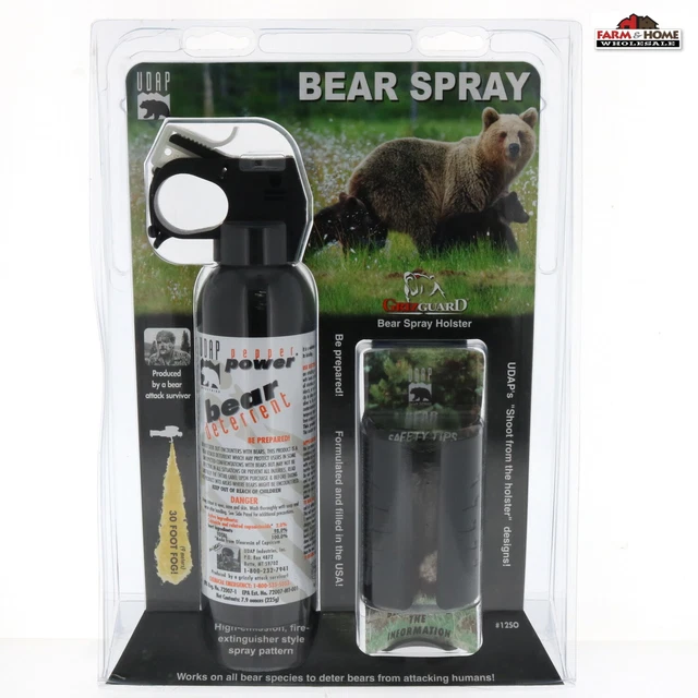 UDAP BEAR SPRAY Deterrent 7.9oz Griz Guard Holster 12SO New 49.95