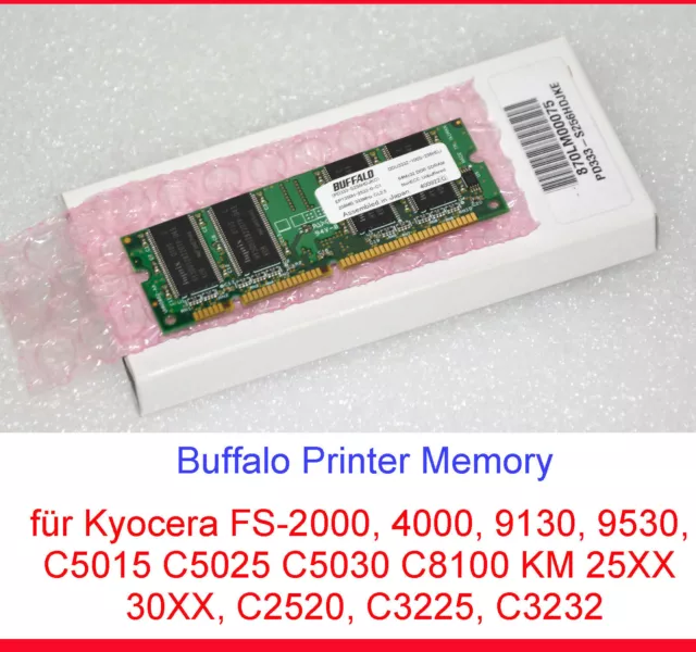 256 MB RAM Buffalo 870LM00075 PD333-S256HDJKE Pour kyocera C5015 C5025 C8100 Km