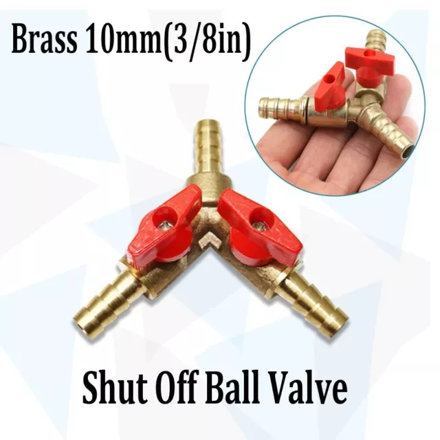 Valve �� bille efficace or + rouge 8 mm Y 3 voies pour applications de barre de 2