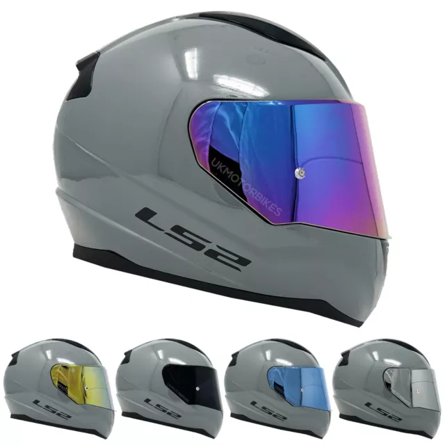 Ls2 Ff353 Nardo Grey Full Face Motorcycle Crash Helmet With Coloured Visors