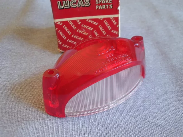NOS Lucas Lens L529 Tail Light Triumph AJS Norton Ariel BSA Enfield Matchless