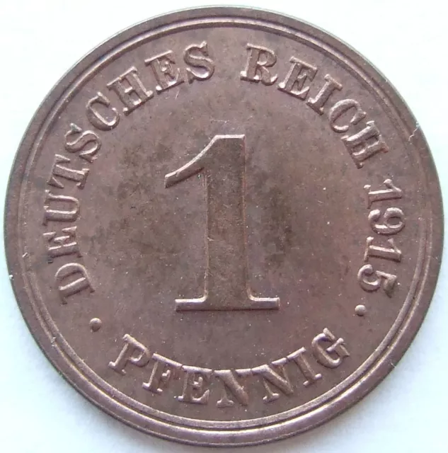 Moneta Reich Tedesco Impero Tedesco 1 Pfennig 1915 E IN Brillant uncirculated