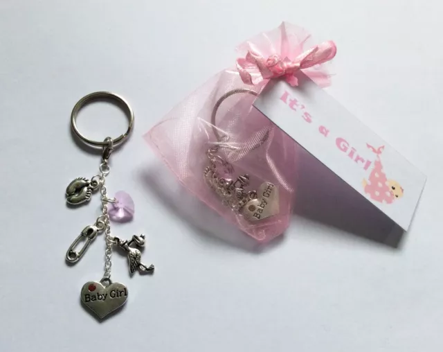 Keyring Baby Shower Girl Pregnancy Gift Mum To Be Tag Favour Christening Child
