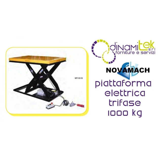 Npf100Eq Piattaforma Elettroidraulica Trifase Portata 1000 Kg Novamach Dimension