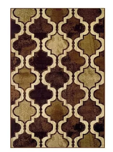 Alfombra antideslizante Superior Viking Coffee 2 ft x 3 ft enrejado contemporáneo