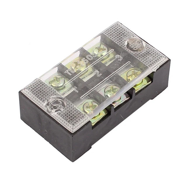 Bornier à Vis 3P Double Rangée – 600V 25A – Connecteur Fil électrique – Marque Uxcell