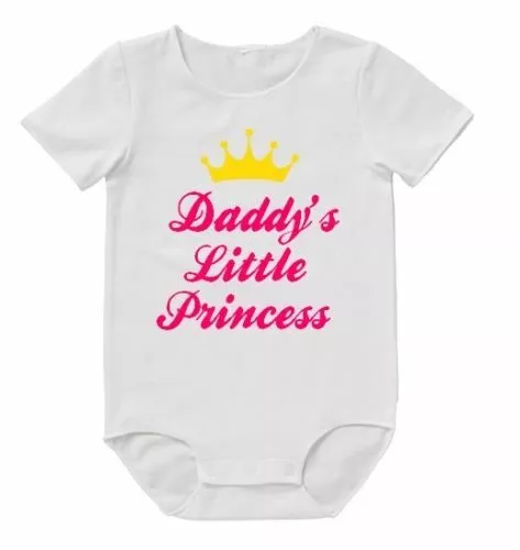 Daddy's Little Princess Funny Bodysuit Baby Shower Girl Dad Uncle Aunty Romper